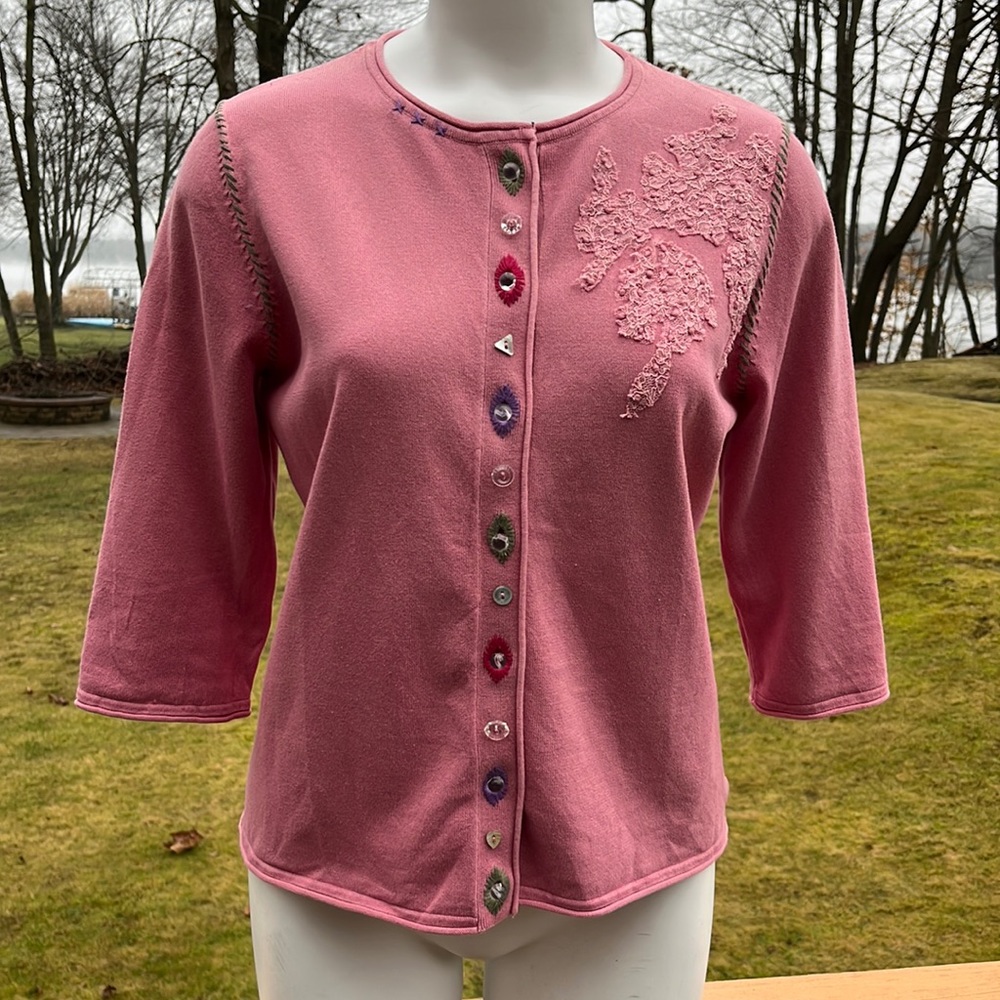 Vintage Y2K Marsh Landing Cottagecore embellished sweater M